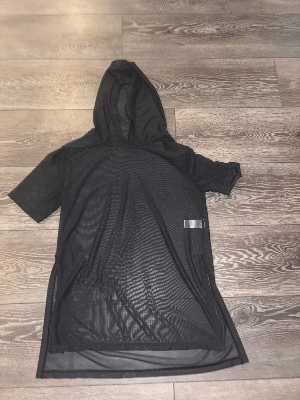 Balera Small Black Sheer Mesh Hooded Tunic
